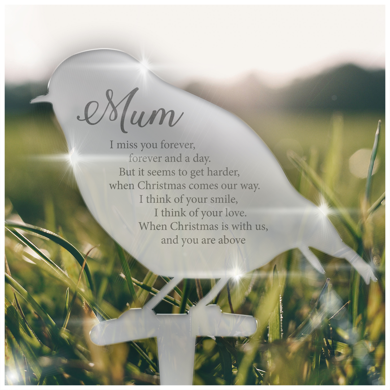 PERSONALISED Remembrance Christmas Tree Decoration Mirror Acrylic Robin Memorial